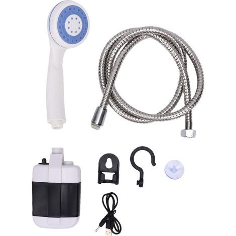 Ensemble de douche de Camping Portable, pompe Rechargeable USB avec tête à 3 modes, tuyau de 147cm pour pique-nique, camping-car, voyage, lavage des animaux domestiques (1/5)