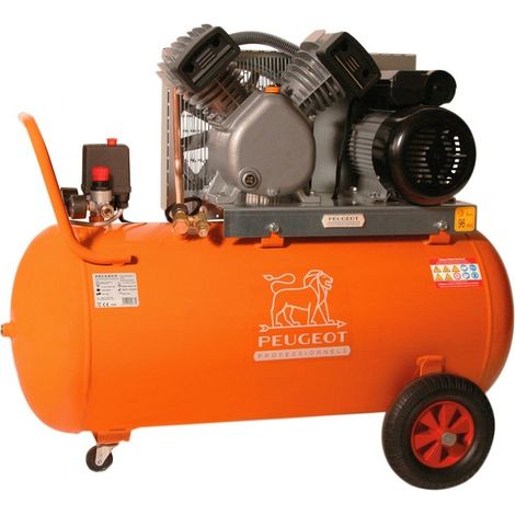 Compresseur à piston 2,2 KW -100 Litres -21 m3/h - 230V - Bicylindre en V - PEUGEOT PROFESSIONNELS - PCAP100VM21