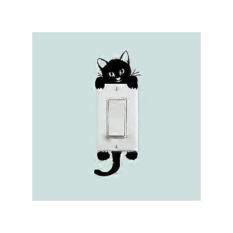 SZTXJ 3er-Set schwarze Wandaufkleber, kreative PVC-Schalteraufkleber, wasserfest, abnehmbar, Dekorationen, Wandaufkleber, Wandbildkunst, niedlich, humorvoll, modisch