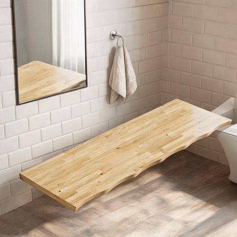 Planche en bois massif naturel 140 cm pour plan de travail (1/5)