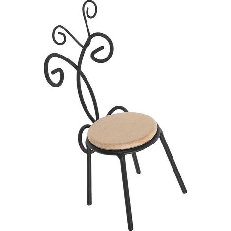 Mini chaise de coiffeuse, ensemble de 2 mini meubles décoratifs, noir (1/5)