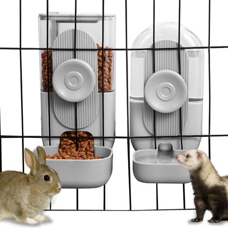 Automatischer hängender Wasser- und Futterspender, geeignet für Katzen, Kaninchen, Chinchillas, Meerschweinchen, Igel und Frettchen.