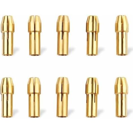 10 Pièces Mandrin de Perceuse 4,8 mm, Tige de Mandrin en Laiton de Précision, Mini Pinces de Serrage 0,5-3,2 mm pour Outils Rotatifs et Gravure (1/4)