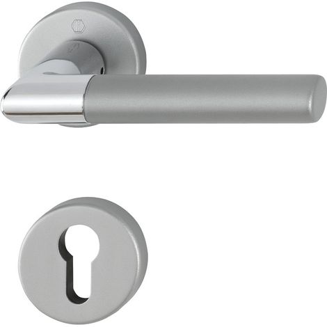 Türgarnitur HOPPE Lecce aus eloxiertem Aluminium zweifarbig - I-Schlüssel - 3895284
