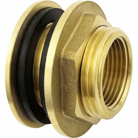 Traversée de paroi en Laiton de 3/4 Pouce de Haute qualité Inoxydable traversée cloison pour robinets d'eau, Baril de Pluie, conteneur, cuve IBC LO-Ron (1/5)