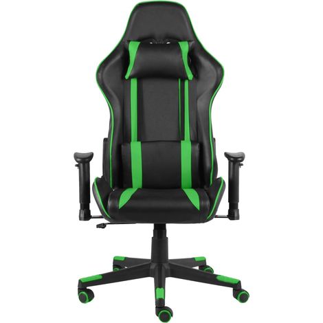 Maison Exclusive - Sedia da Gaming Girevole Verde in PVC