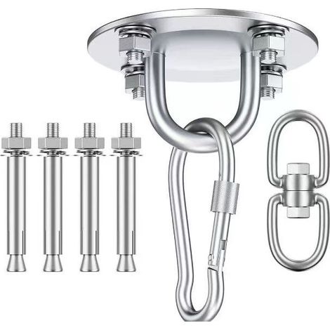 Crochets plafond en acier inoxydable pour hamac et suspension robuste usage intérieur extérieur (1/3)