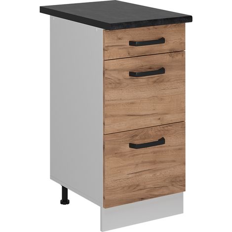 Meuble cuisine R-Line, Chêne de force doré, 40cm PT Anthracite, Vicco