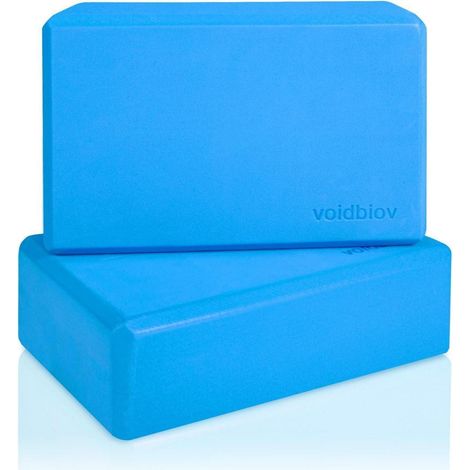 Yogablöcke 2er Set EVA Schaumstoff rutschfest stabil Blue (1/5)