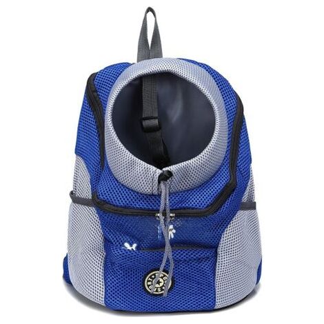 QORVA-Sac à dos pour chien, transporteur pour animaux de compagnie portable et confortable, sac de transport pour animaux de compagnie pour le vélo, la randonnée, les voyages, le shopping (S,bleu),, E
