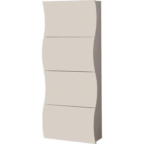 Scarpiera 4 Ante a Ribalta Onda 71x26,6x161,4 cm Finitura in Melamina Cachemire (1/5)