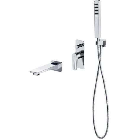 Cersanit Mille - Mitigeur de baignoire encastré, installation à trous, avec corps, avec accessoires, chrome S952-037 (1/2)