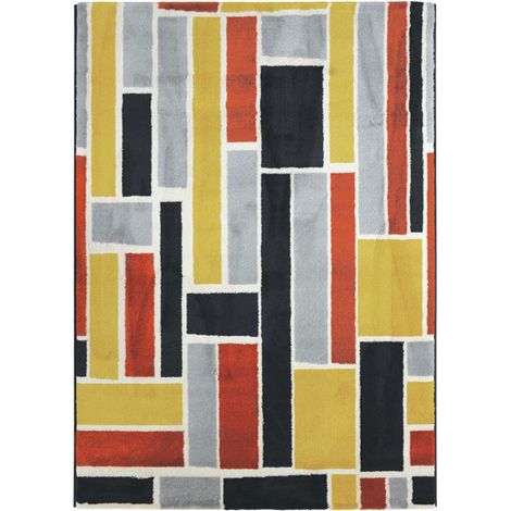 LABYRINTH - Tapis lumineux effet laineux motifs labyrinthe multicolore 120x170 (1/5)