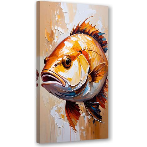 Wandbild Fischimitation Malerei 40x80 cm (1/5)