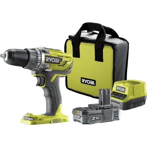 kit valigetta trapano avvitatore a batteria ryobi "r18dd3-120s" 18v 2ah e caricabatterie (1/10)