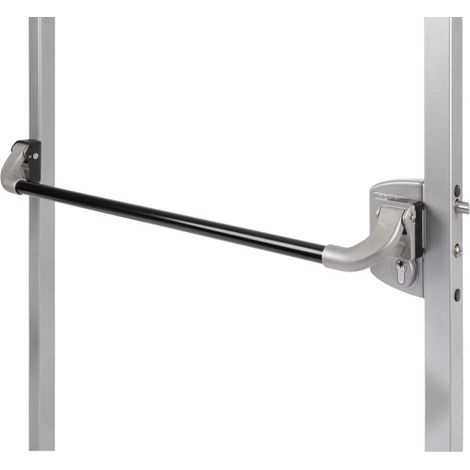Locinox – Barre anti panique L 1400 mm – Pose en applique – Finition noire – 1 point – Pour portes de secours et sorties d'urgence (1/2)