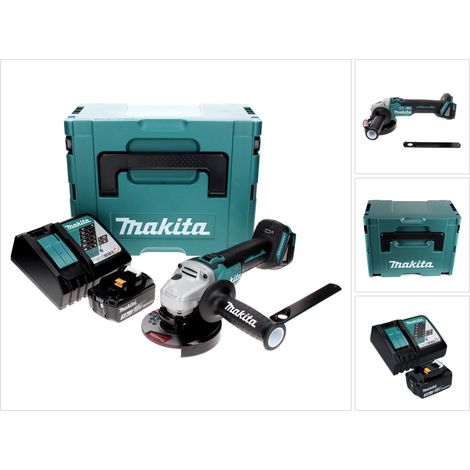 Smerigliatrice angolare a batteria Makita DGA 506 RF1J 18 V 125 mm senza spazzole + 1x batteria ricaricabile 3,0 Ah + caricabatterie + Makpac (1/5)