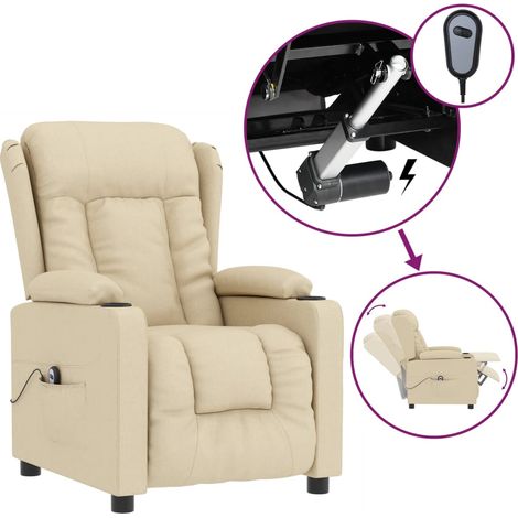 Maison Exclusive - Relaxsessel Elektrisch Creme Stoff