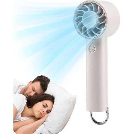 Petit ventilateur à main - Ventilateur à turbine suspendu portable rechargeable Petite fan avec piles de la table de bureau, fan portable de l'étudiant (1/5)