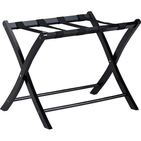 Porte-bagages pose valise pliable bois noir (1/4)