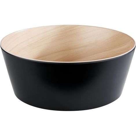 Bol, Bol en mélamine, Ø 26,5 cm, hauteur 10,5 cm, beige/noir, pour une capacité de 3,4 litres