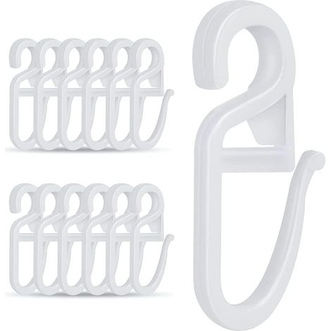150 ganchos para cortinas con ojal de 6 mm, color blanco, para anilla de elevación, con riel y gancho para barra. (1/4)