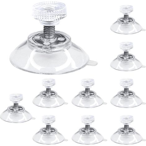 10 x suction cups, PVC (30 mm), suction cups, universal suction cups, glass table suction cups, mini suction cups, sun visor suction cups, number plate suction cups, for glass, tiles (1/5)
