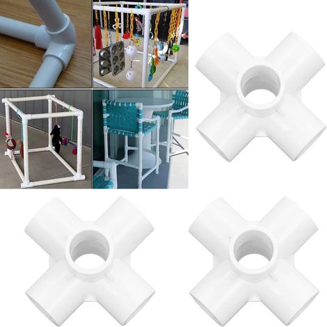 10 Pièces Raccord de Tuyau PVC 6 Voies, Coude pour Conduits Diamètre Intérieur 25mm Blanc