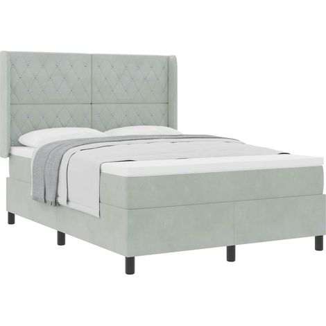 Maison Exclusive - Cama tipo Box Spring Gris Claro 140 x 200 cm T