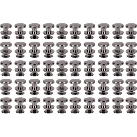 Lot de 50 rivets à vis de 10 mm en alliage de zinc, clous décoratifs en métal pour sacs, chaussures, ceintures, vestes, couleur canon de fusil (1/5)
