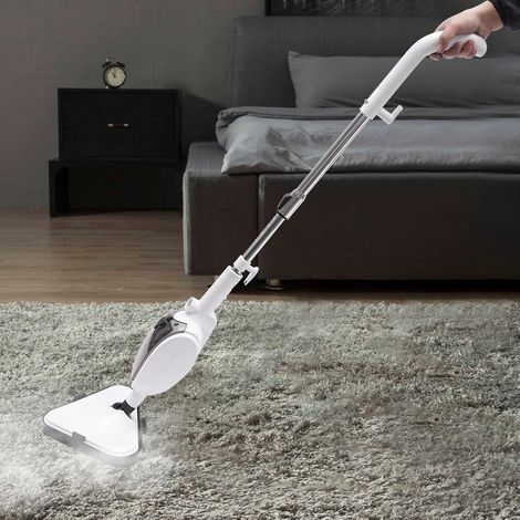 Nettoyeur à vapeur, stérilisation à haute température, balai électrique avec tête de balai rotative à 360°, réservoir d'eau de 280 ml, serpillère électrique pour tous les sols (1/5)