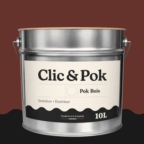 Peinture Bois Extérieur – POK BOIS - 10L - RAL 8012 - Brun rouge- Résistante aux intempéries - Ne s'écaille pas