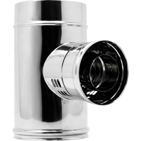 MAKA Raccordo T 87 Coassiale 80 Canna Fumaria Doppia Parete Ø 150-200 mm (1/5)