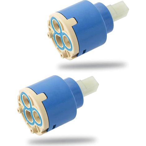 Lot de 2 cartouches en céramique de 35 mm pour robinet de cuisine, mitigeur, mitigeur de lavabo et robinet de douche, remplacement pour robinets à une main (2) (1/5)