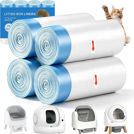 Sac Litiere Chat Autonettoyante 80pcs, avec Cordon, Anti-Fuite (1/5)