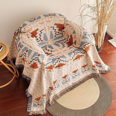 Housse De Canapé - Couverture Pour Canapé 90 x 150 cm - Style Bohème - En Polyester Et Coton - Pour Canapé, Fauteuil Ou Lit - 1 Pièce (1/5)