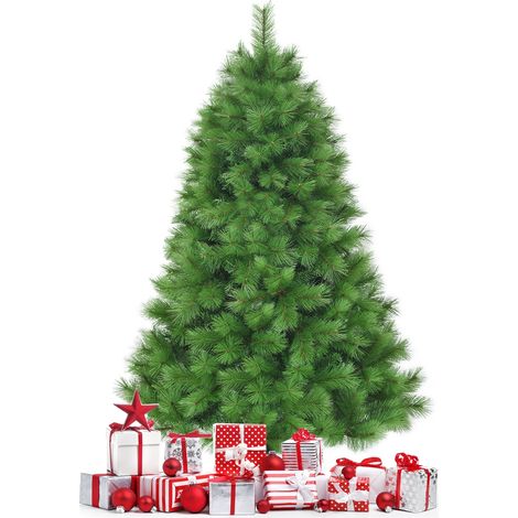 Albero di Natale non illuminato 180cm, abete artificiale con base metallica (1/5)