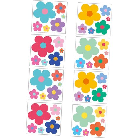 8pièces Autocollants Muraux Floraux Diy Stickers Fleurs Dessin Décoration Murale Pour Salon Chambre Garçon Fille Lot De Autocollants (1/5)