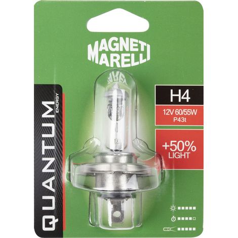 Magneti Marelli H4 lampadina singola auto +50% light 12V 60/55W attacco P43t (1/3)
