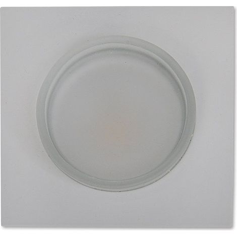 Spot LED encastrable pour pièce humide métal blanc et acrylique mat 6W blanc chaud 8,5 x 8,5 cm - PANGIVO (1/5)