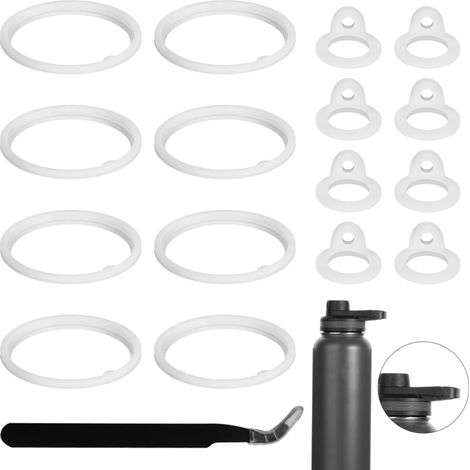 Lot de 21 couvercles de rechange pour bouteilles d'eau Thermoflask 24/32/40/64 oz avec joints d'étanchéité en silicone et couvercles à paille (1/5)