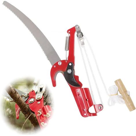 Taille-haies, scie à perche 10 pieds – taille 2 en 1, lame acier tranchante, manche léger et résistant, outil polyvalent pour tailler branches hautes, arbustes et petites branches (1/5)