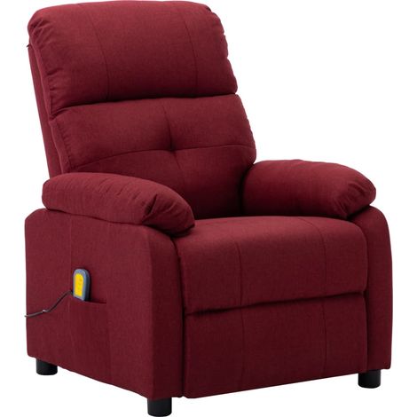 Fauteuil de massage - Fauteuil Chaise de Salon - Fauteuil design Rouge bordeaux Tissu Chic-357545 (1/5)