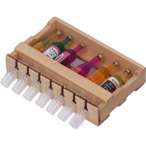 Puppenhaus-Miniatur-Weinflaschenregal, Miniatur-Küchenaccessoires für Puppenhäuser im Maßstab 1:12 (1/5)