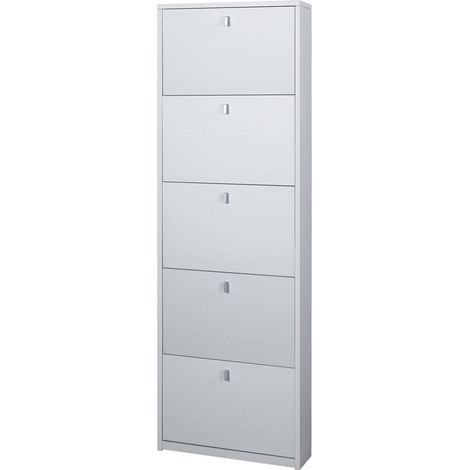 Scarpiera 5 Ante 63x190x18 cm Bianco Fiammato (1/2)