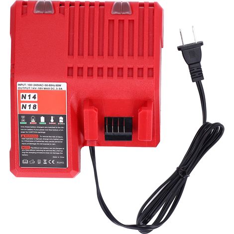 Chargeur de batterie lithium, mainteneur de charge 100-240V pour Milwaukee M14 M18, prise JP, entrée universelle (1/5)
