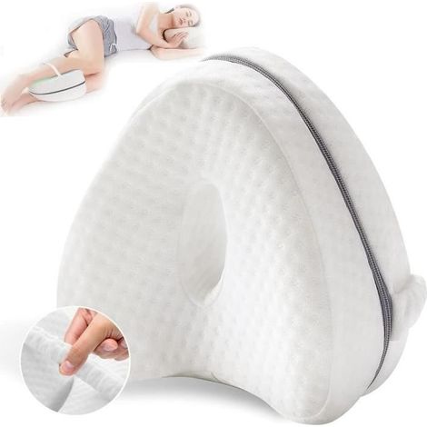 Coussin Orthopédique Jambe et Genou Soulage Mal I Ergonomique Mousse à Mémoire Respirant Lavable Sangle Ajustable (1/4)