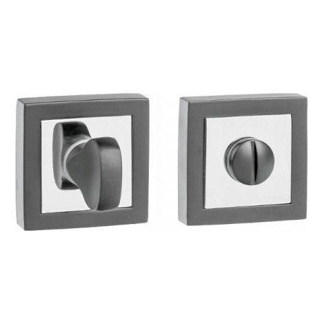 Panneau de toilette carré court - Gris - Métal - Design moderne - Usage universel (1/2)