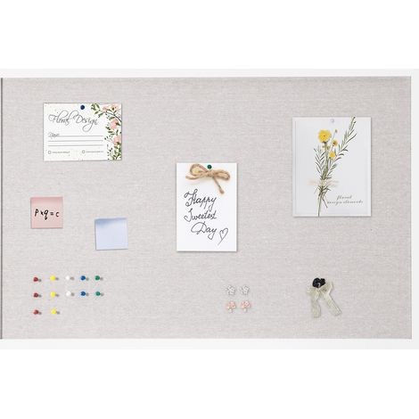Mophorn 36"x24" weiße Korktafel mit Leinenoberfläche – wandmontierte Pinnwand für Zuhause, Schule, Büro – elegantes und funktionales Bulletin Board (1/5)