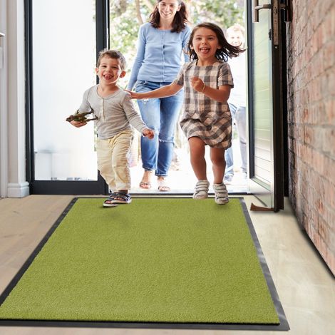 Tapis antidérapant très absorbant Monochrom Vert citron 200 x 200 cm